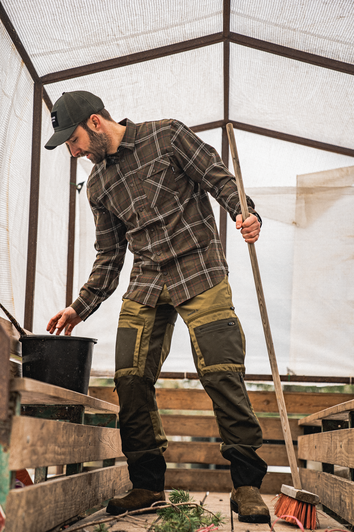 Pantaloni Seeland Hemlock, elastici si respirabili, Pine Green/Grizzly Brown