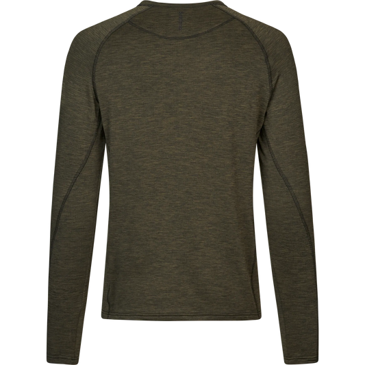 Tricou Seeland Peak, Pine Green Melange, cu maneca lunga