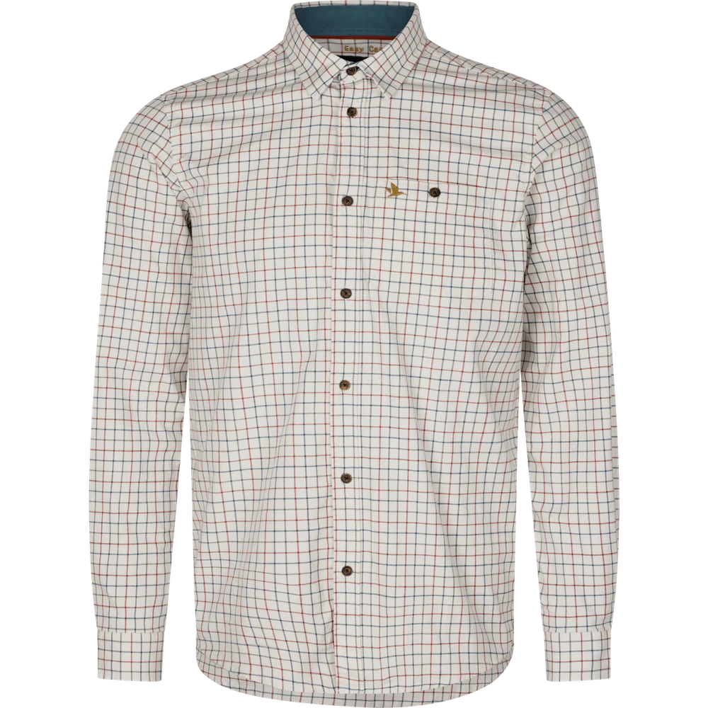 Camasa Seeland Oxford Shooting Shirt, Grape Leaf/Terracotta Check