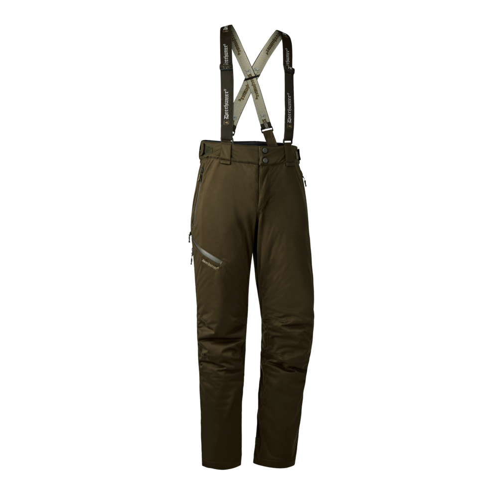 Pantaloni Deerhunter Excape Winter, Art Green, cu bretele, de iarna