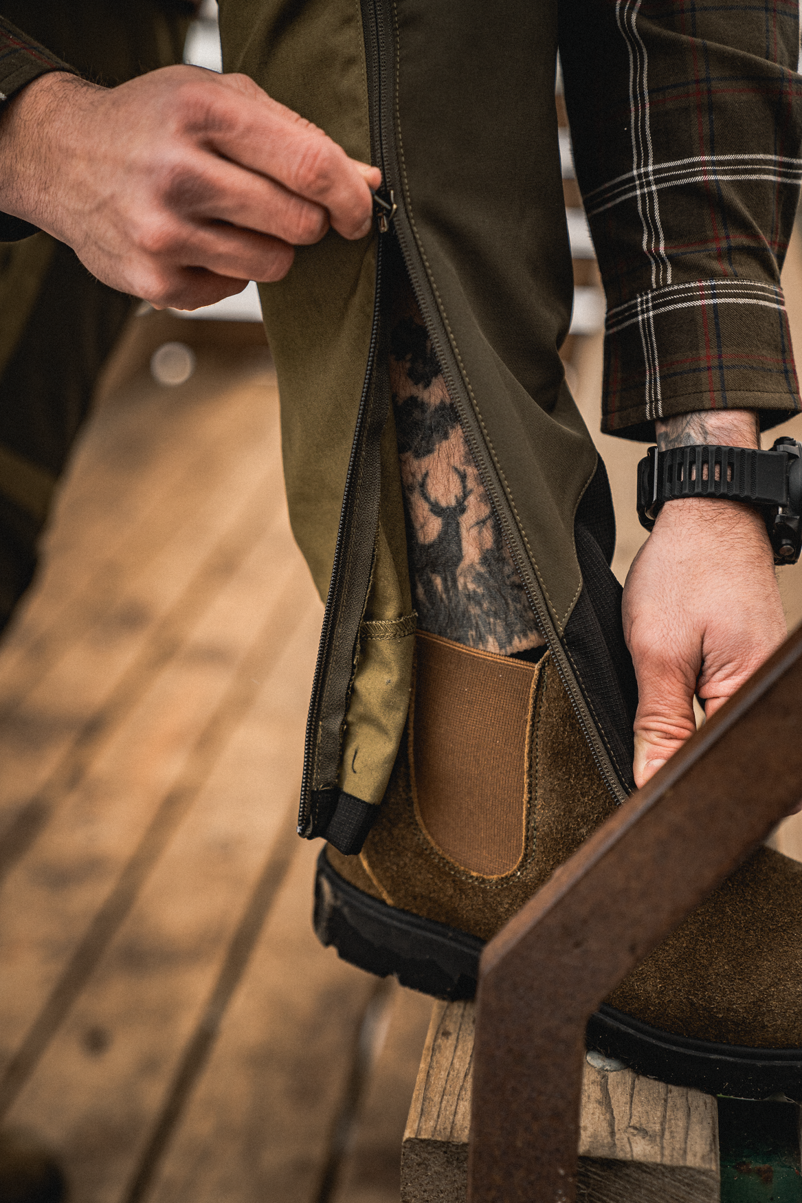 Pantaloni Seeland Hemlock, elastici si respirabili, Pine Green/Grizzly Brown