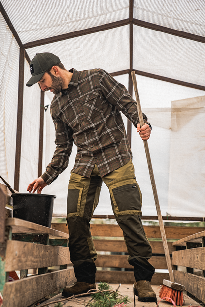 Pantaloni Seeland Hemlock, elastici si respirabili, Pine Green/Grizzly Brown