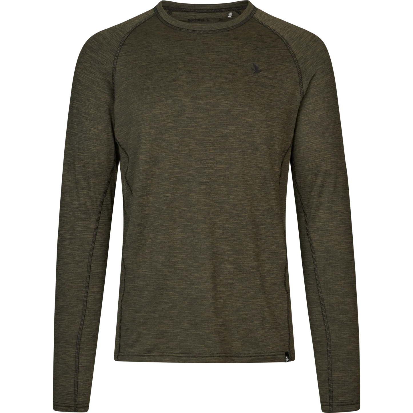 Tricou Seeland Peak, Pine Green Melange, cu maneca lunga