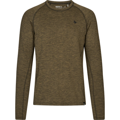 Tricou Seeland Peak, Military Olive Melange, cu maneca lunga