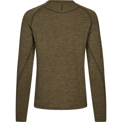Tricou Seeland Peak, Military Olive Melange, cu maneca lunga