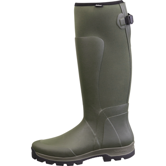 Cizme Seeland Hillside Flex, Pine Green, cu neopren, material flexibil pe picior
