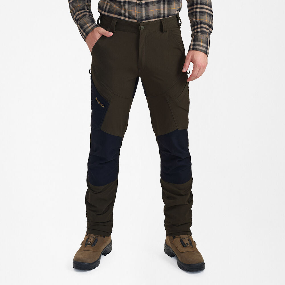 Pantaloni Deerhunter Northward, Bark Green/Black, elastici si impermeabili