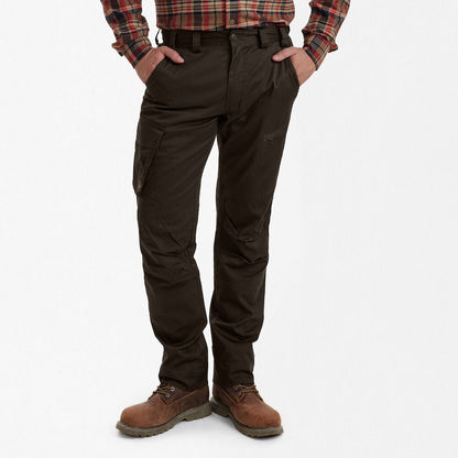 Pantaloni Deerhunter Traveler, chestnut brown, din bumbac, usori, elastici