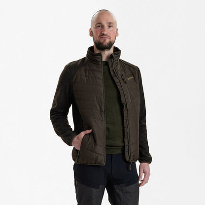 Geaca Deerhunter Moor Padded cu tricot, culoare Brown Leaf
